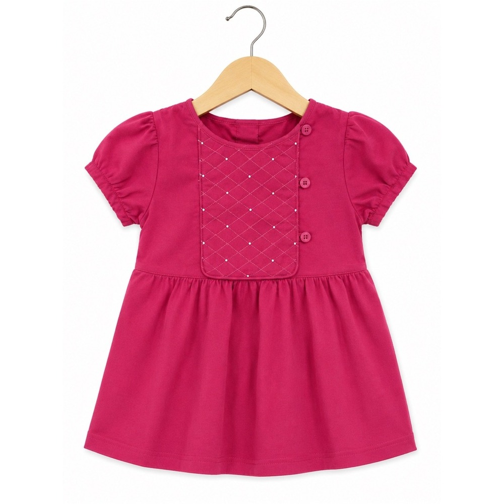 Janie and‎ Jack Girls Top Size 18-24 Months Parisian Park Quilted Bib Pink